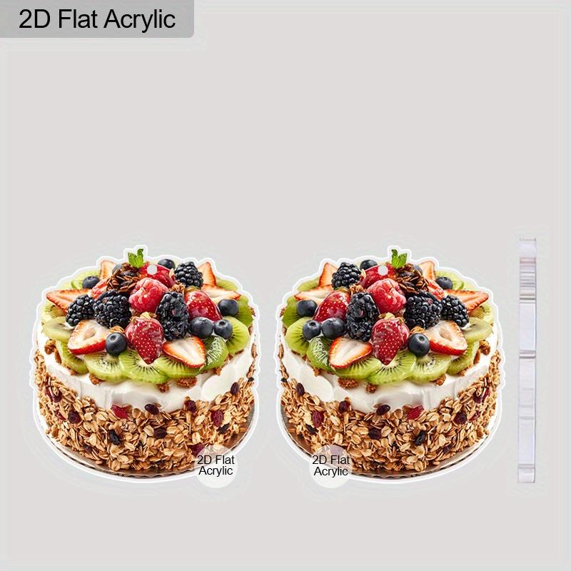 2D Flat Funny Imitation Dessert Food Drop Dangle Earrings for Women Acrylic Cute Strawberry Cake Earrings Cute Simulation Dessert Food Snacks Earrings