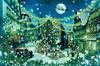 Epoch Jigsaw Puzzle Fantasy Christmas Night in Rothenburg Includes and Score Ticket 1000-piece Illustration/Art Art (50x75cm) 12-061s, Glue, Spatula,