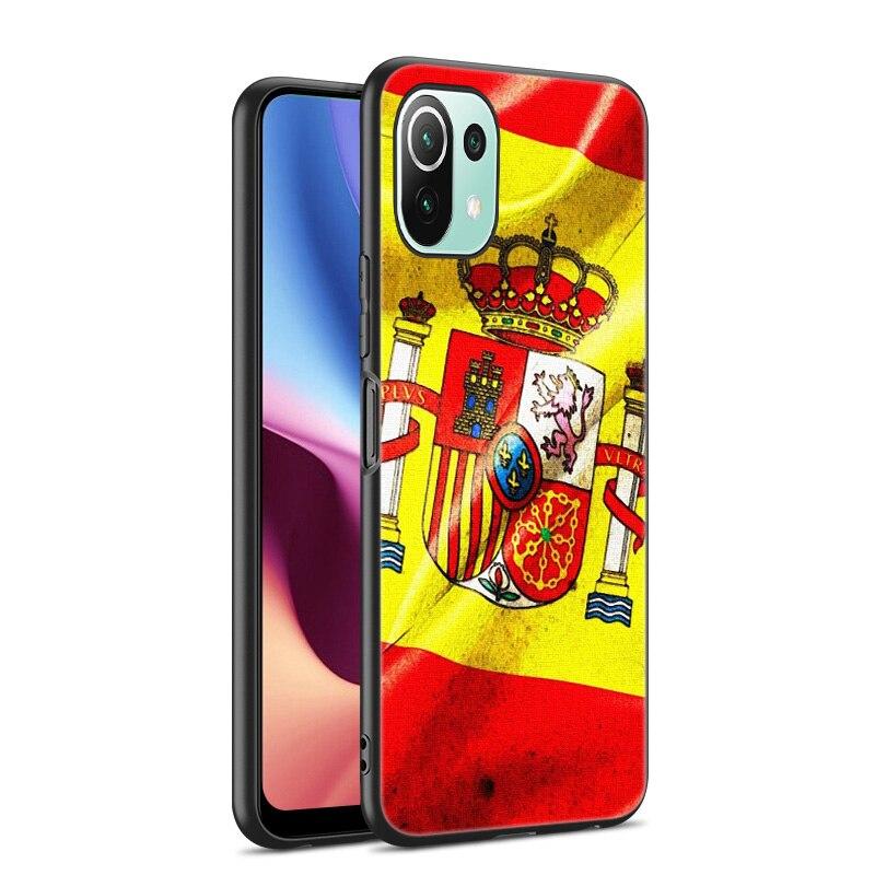 Spain Coat of Arms Flag Case For Xiaomi Mi 11 Lite NE 11i 10T 11T Pro A2 A3 Lite POCO F3 M3 M4 C31 X3 Pro NFC GT Black Cover