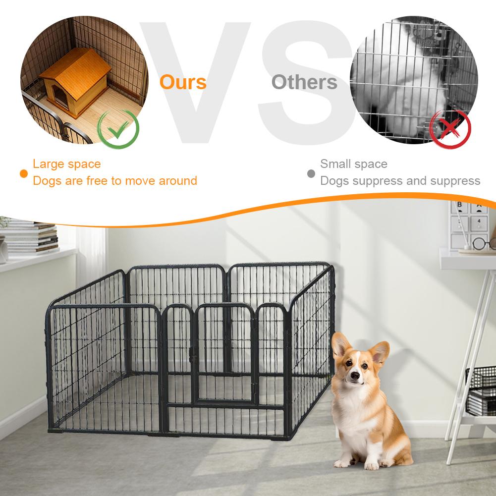 6 Panel Heavy Duty Portable Pet Playpen Dog Exercise Cat Fence Crate Cage Kennel with Door Puppy Rabbits Play Pen,Outdoor/Indoor