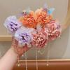 Rose Flower Hair Clips Butterfly Children Headwear Fashion Hanfu Hairpin Pearl Tassel Bow Hair Clips