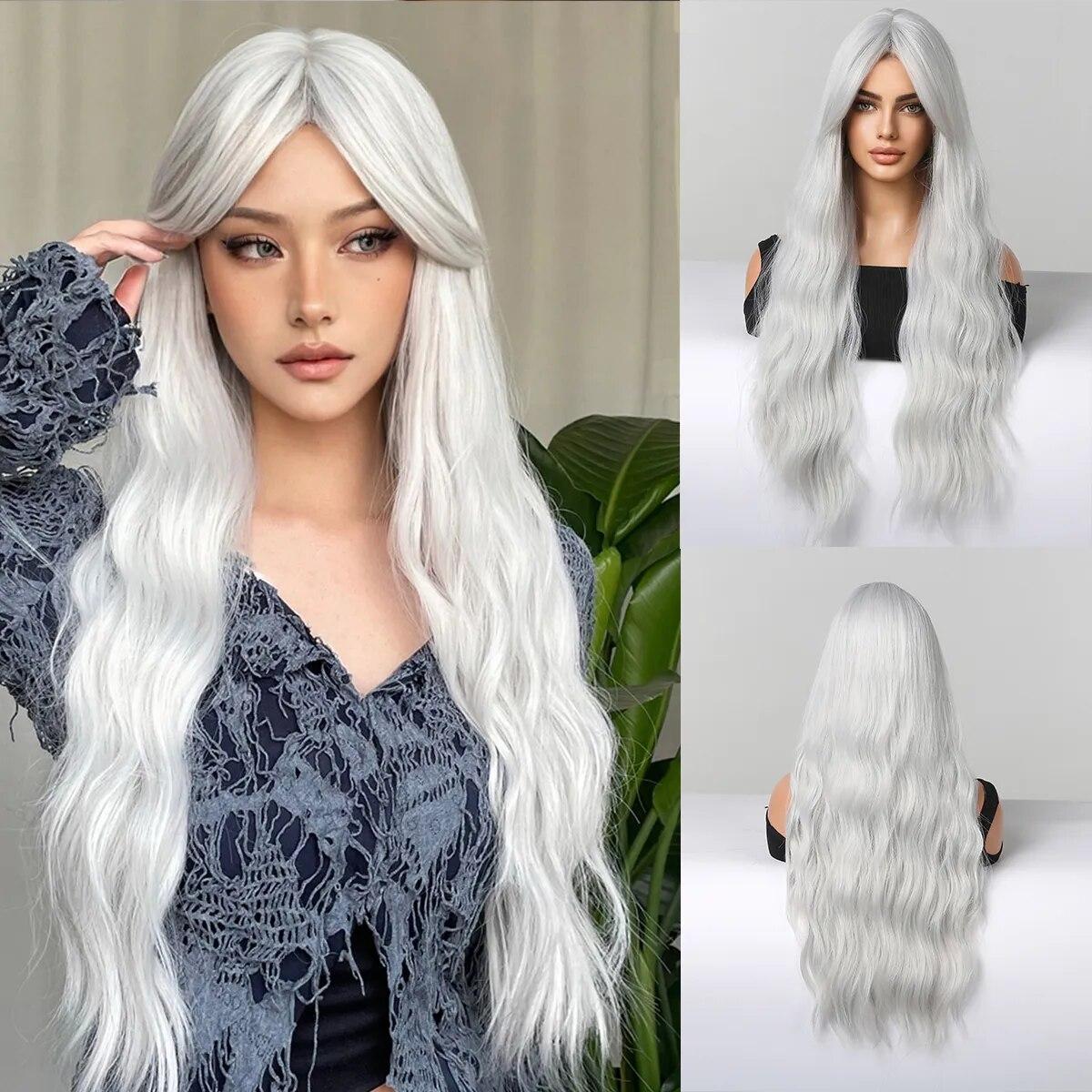 Ombré-Perücke Schwarz Zu Violett – 66 Cm Lang, Gewellt, Hitzebeständig | Für Alltag, Party & Cosplay