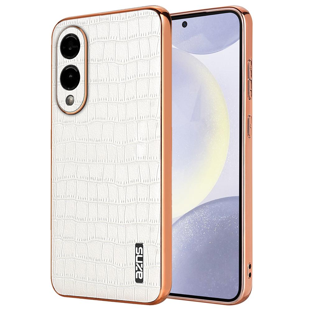 AZNS For Samsung Galaxy S25 Edge Case Electroplating Crocodile Texture PU+TPU Phone Cover