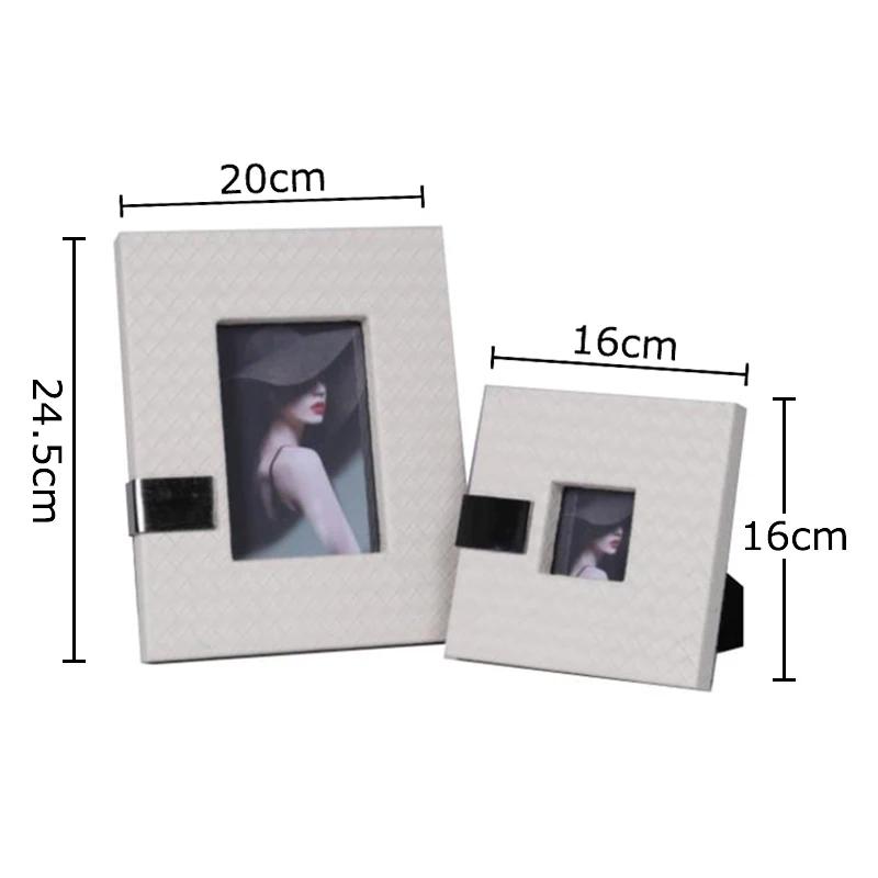 Minimalism Leather Photo Frames Modern Design Picture Frame Bedside Table Wedding Anniversary Photo Frame Desk Decoration