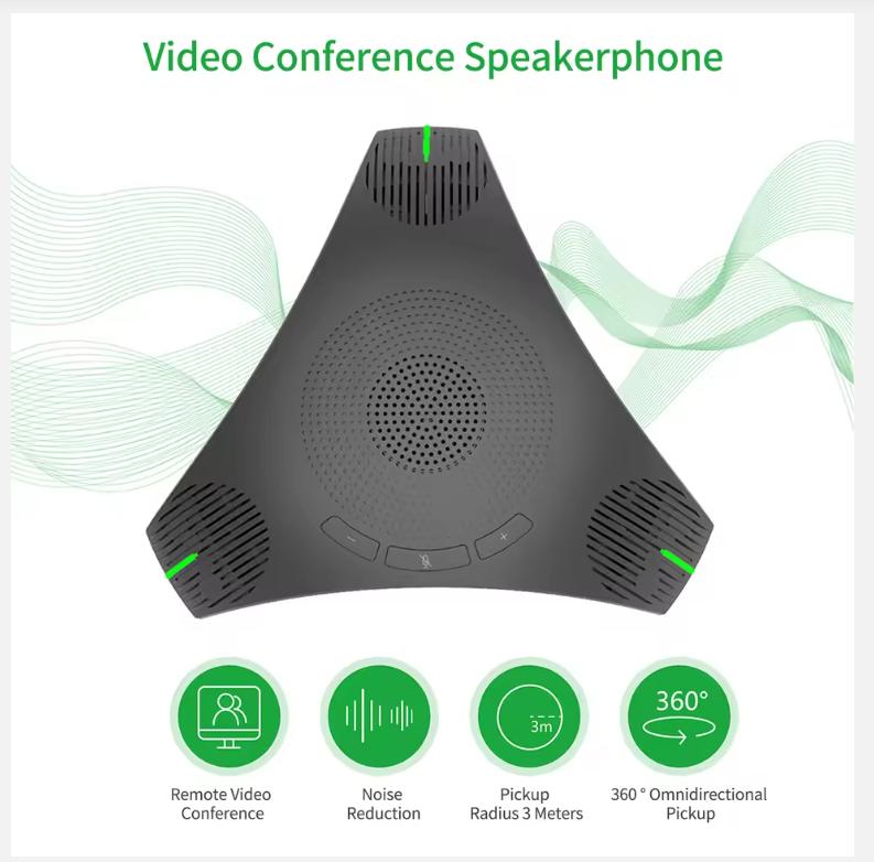 USB-Freisprechmikrofon Konferenzmikrofon Omnidirektionales Computermikrofon 360° Spracherfassung mit Stummschalttaste für Skype/Videokonferenz