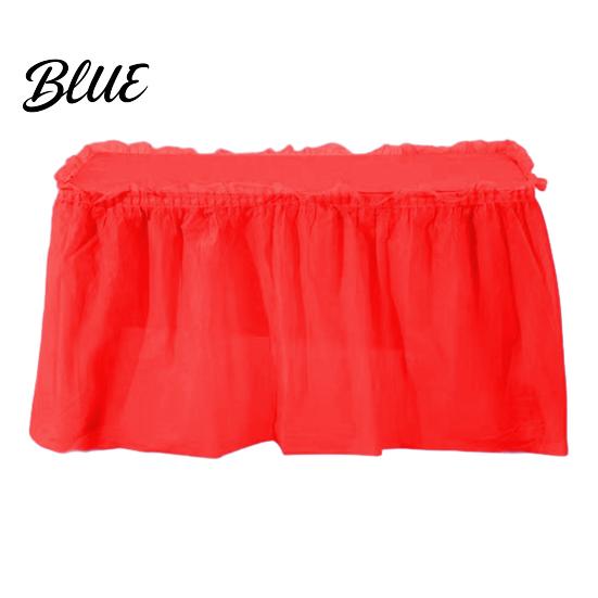 Birthday Party Table Plastic Fine Adhesive Strip Waterproof with Skirt Disposable 420x70cm Heavy-Duty Dining Cover