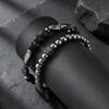 2pcs Hematite Bracelet for Men Boys,Black Gallstone Elastic Beaded Bracelet,Yoga Healing Jewelry Gift