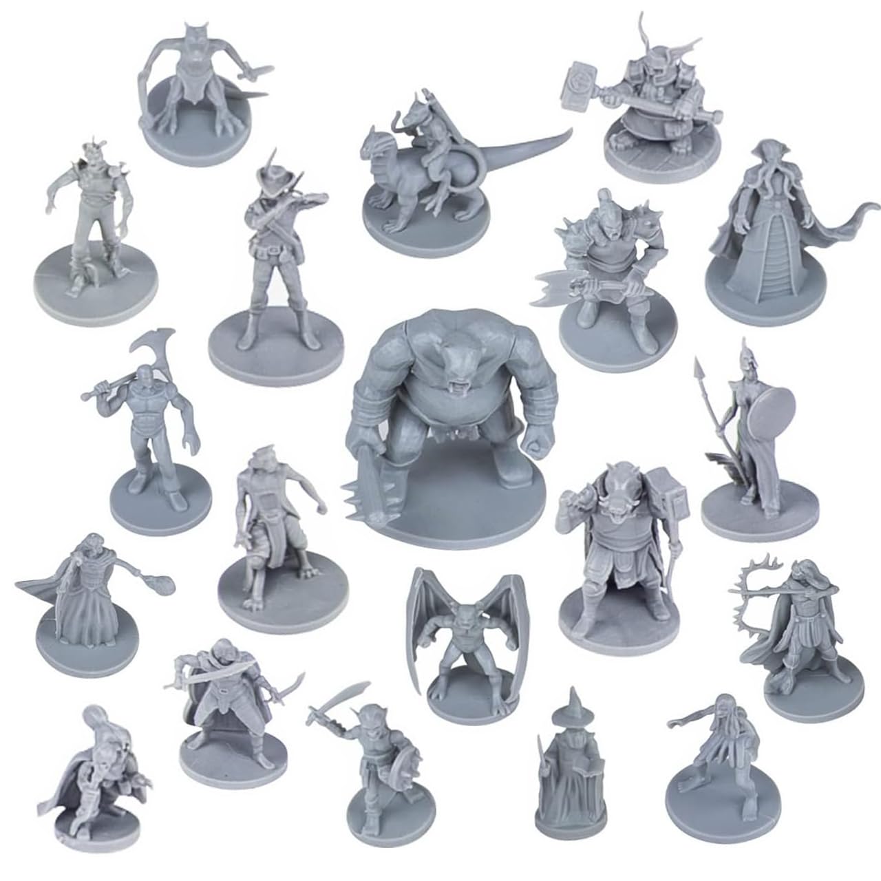 

Path Gaming TRPG Miniature Set of 28mm Scale Adventurers and Path 20 Kit, 20, Unpainted, Monsters, D&D Compatible,