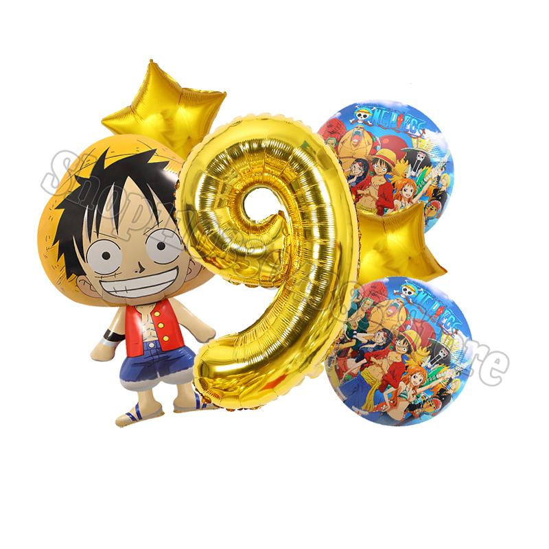 One Pieces Digit 1-10 Balloons Boys Anime Luffy Birthday Decoration Baby Shower Gender Reveal Party Supplies Kids Gift Hot Sales