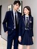 Unisex British College-Style Suit Jacket & Pleated Skirt Set: Stylish, Professional JK Uniform.