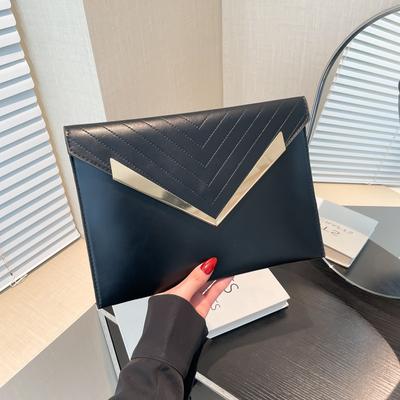 High-Value Niche Design Women'S Clutch Bag Fashionable Foreign-Style Twill Embroidery Thread Mobile Phone Envelope Bag