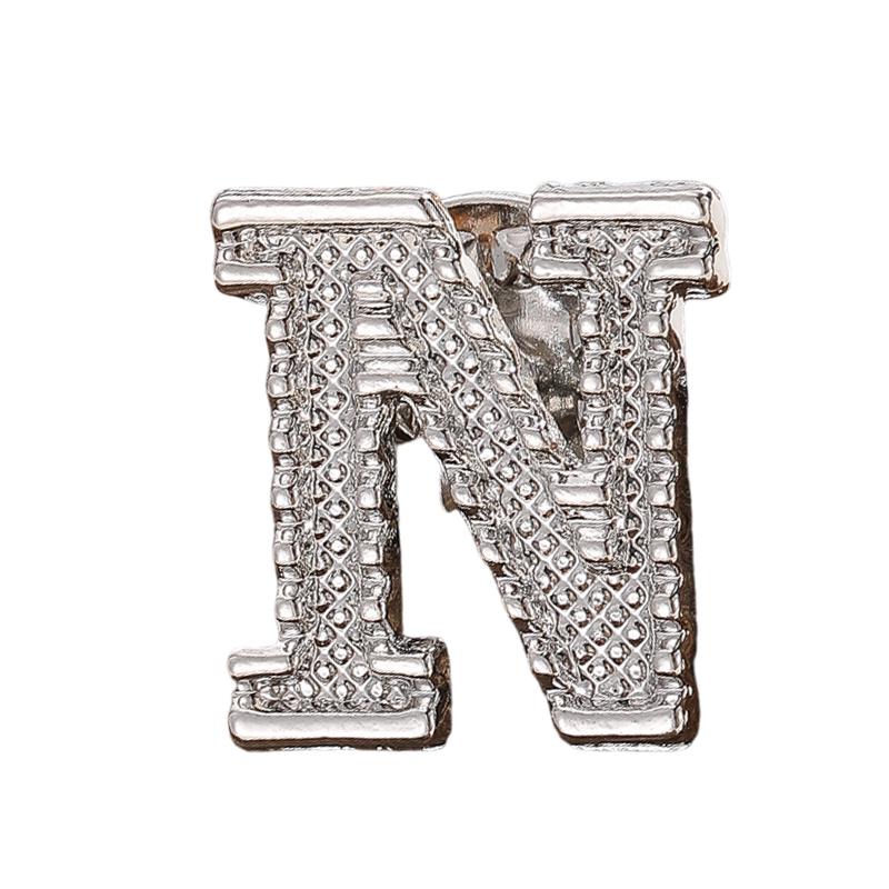 

Броши-значки на лацкан с инициалами букв от A до Z, винтажные, для пальто, костюма, рубашки, для вечеринки, офиса, подарки для мужчин и женщин, аксессуары N