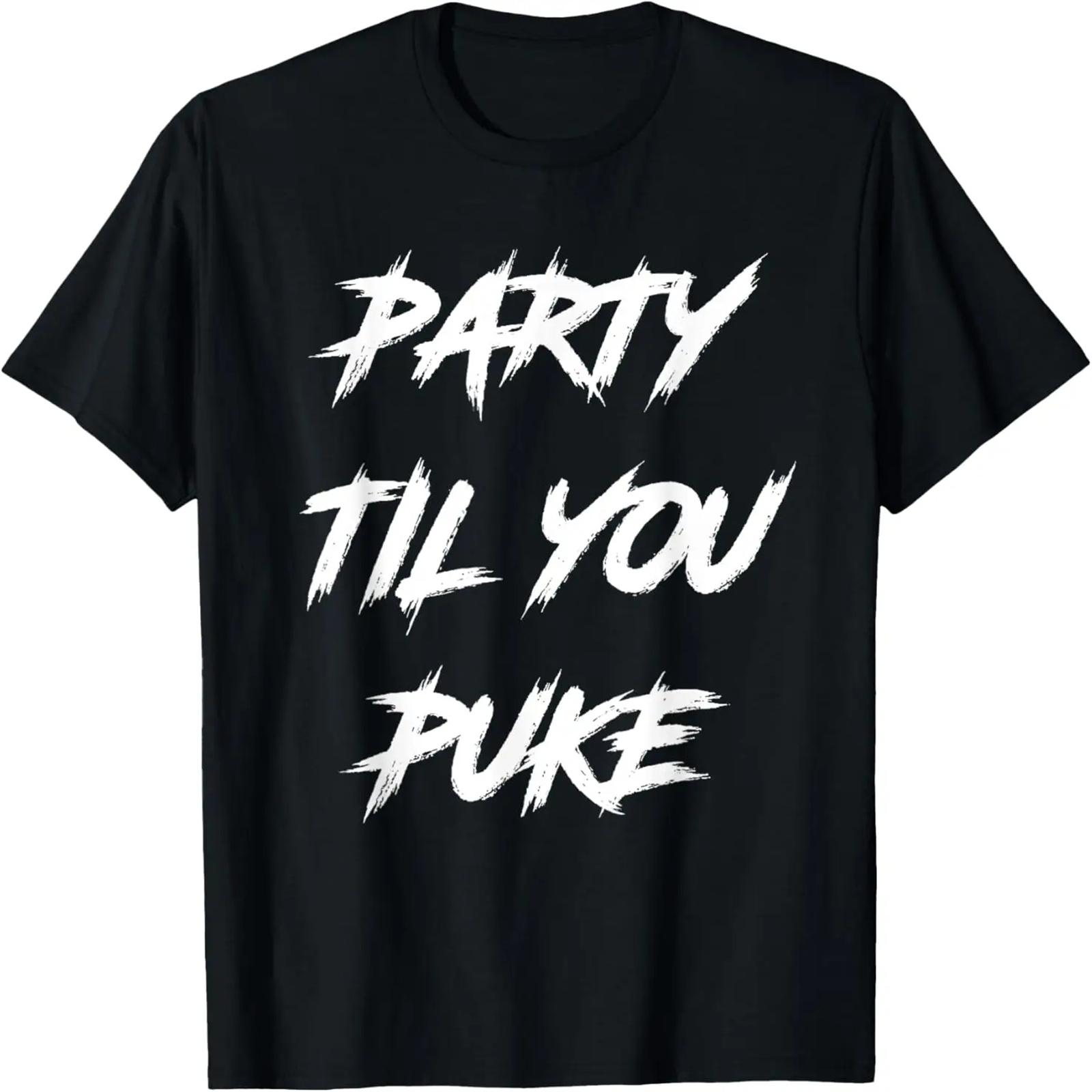 Party Til You Puke -Black Funny Graphic T-Shirt S разноцветный
