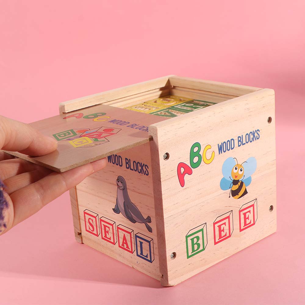 Alphabet & Number Wooden Building Blocks Early Education Number Stacking Blocks  Kids Toy