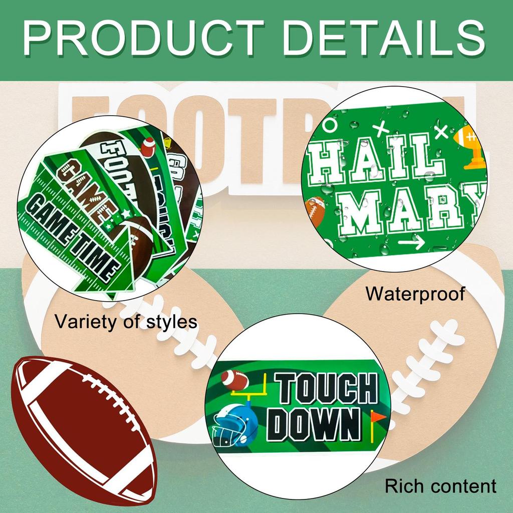 Decorațiuni pentru Petrecerea de Ziua de Naștere cu Tematică Fotbal, Panou pentru Petrecerea de Fotbal, 20 Bucăți Semne de Curte cu Tematică Fotbal - Semn pentru Petrecerea Echipei de Fotbal, Semn pentru Petrecerea de Rugby și Semn de Stradă pentru Curtea cu Tematică Fotbal
