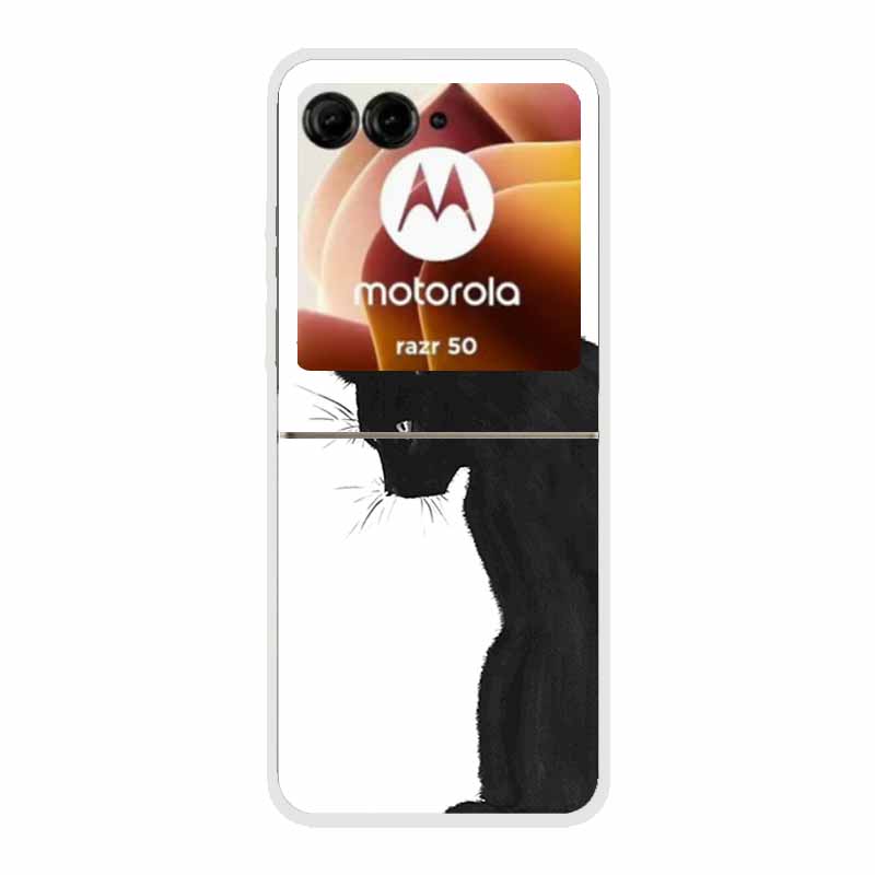 For Motorola Razr 50 Ultra Case Plastic Hard Painted Cartoon Transparent Back Cover Case for Motorola Razr 50 5G Hard PC Case 50