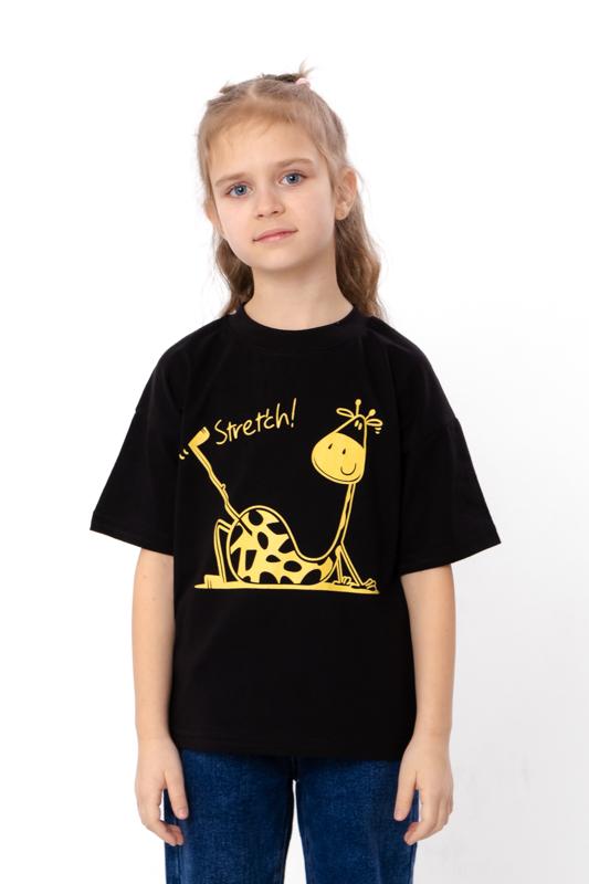 Girls' T-Shirt – Giraffe Print with "Stretch", Summer 6414-001-33-5-4 HC