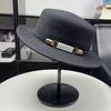 Celebrity Style Australian Wool Material Gray Brimmed Top Hat Women's Autumn and Winter Temperament Elegant Versatile Basin Hat Flat Top Hat