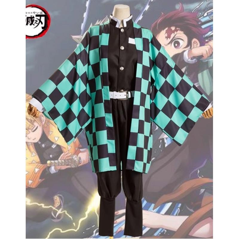 

Дорослий Діти Demon Slayer Corps Kimetsu no Yaiba Kisatsutai Kamado Tanjirou uniform Agatsuma Zenitsu Cosplay Costume Аніме Плащ XXXL як показано кольору