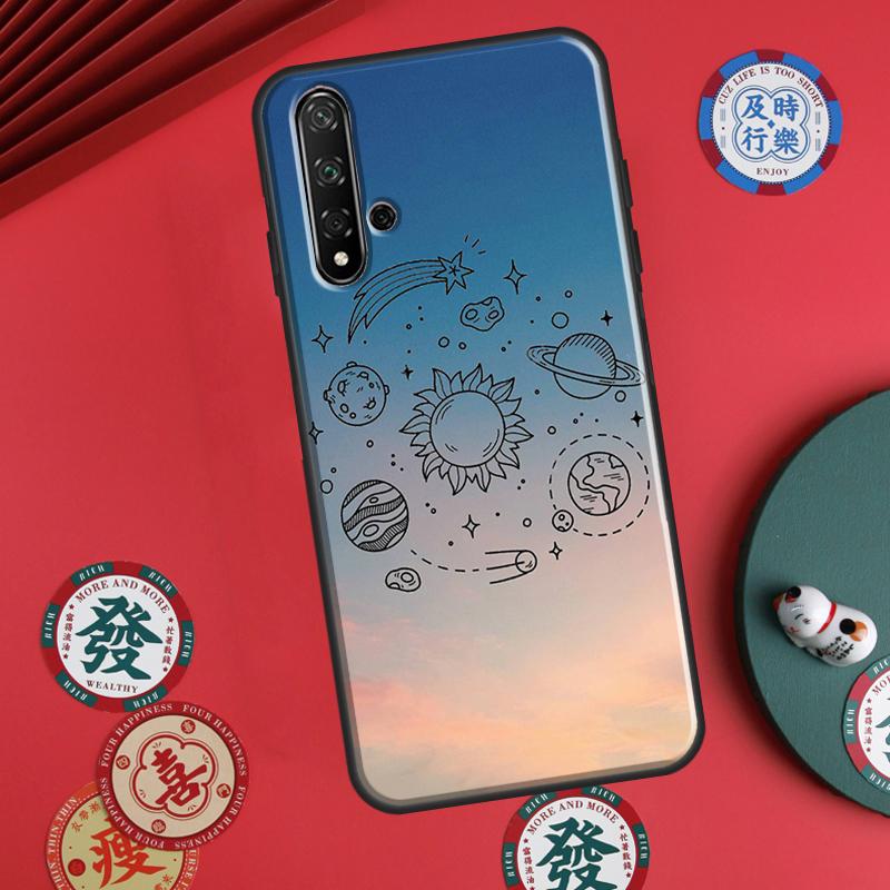 Space Solar System Planets Universe For Huawei P30 P20 P40 Lite P60 Pro Nova 5T 12s 12i 11i Y90 Y70 Y60 Y61 Y91 Y72 9 10 SE Case