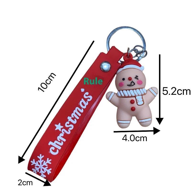 2Pcs Cartoon Cute Santa Claus Tree Keychain Christmas Party Decoration Bag Ornaments Car Key Pendant Exquisite Small Gift