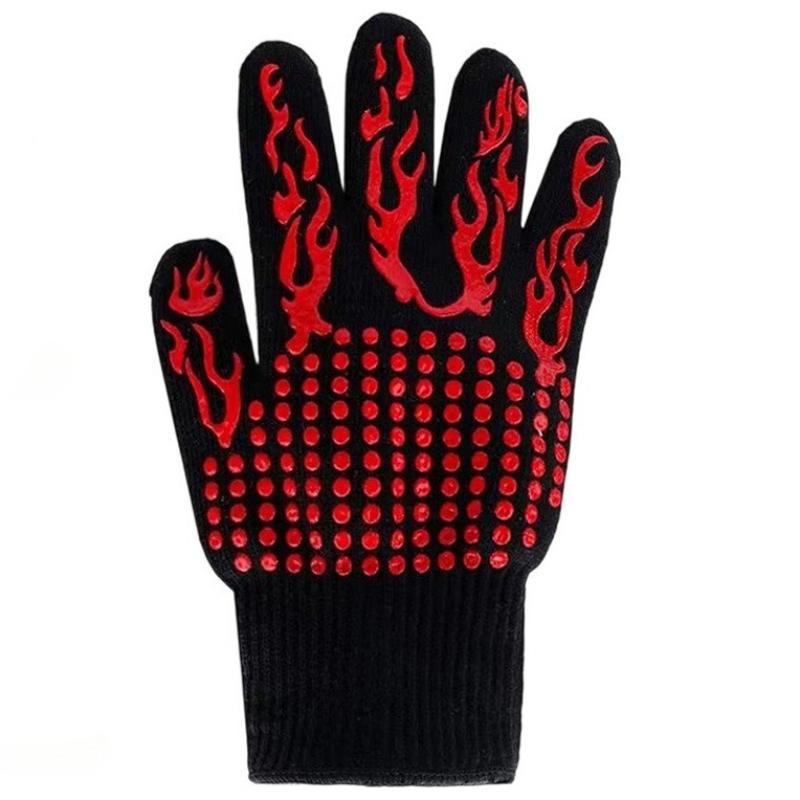 

Gluing Heat Insulation Anti-scald and High-temperature Resistant Special Gloves for Barbecuing Silicone Gloves M