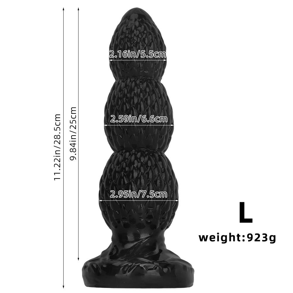 Black Pointed Oversized Bead Anal Plug Suction Cup Anal Sex Product, Erotic Extra Large Thick Fist Toy Anal Dilation Toy