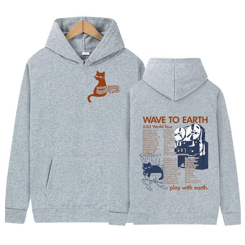 Kpop Band Wave To Earth Katze 0.03 Welttournee Hoodie Herren Damen Retro Mode Pullover Sweatshirt Harajuku Kleidung Oversized Kapuzenpullover