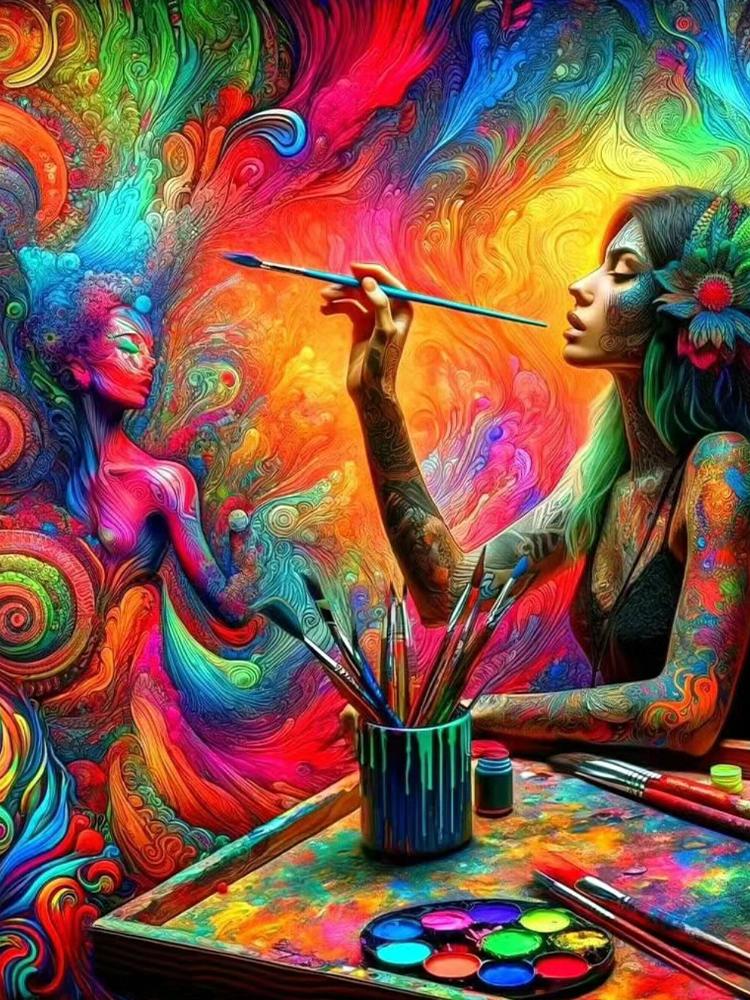 5D New Women's Art Flower Diamond Round Square Diamond Painting Gift Full Diamond Embroidery Mosaic Picture Home Decoration Art