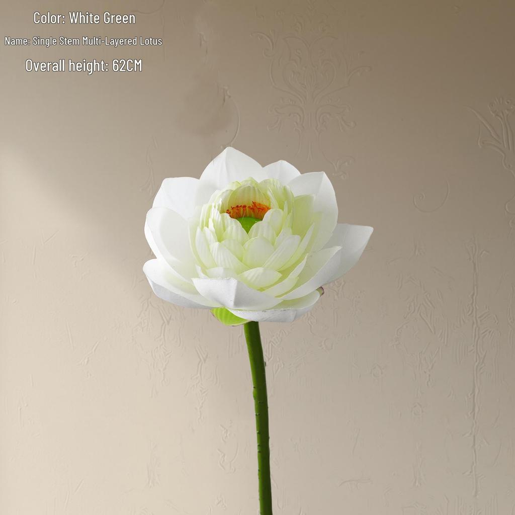 Lotus Flower & Leaf Artificial Decoration - Green Plant Handicraft INS Style for Wedding