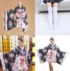 Elegant Japanese Kimono Cosplay Lolita Anime Maid Outfit With Full Accessories