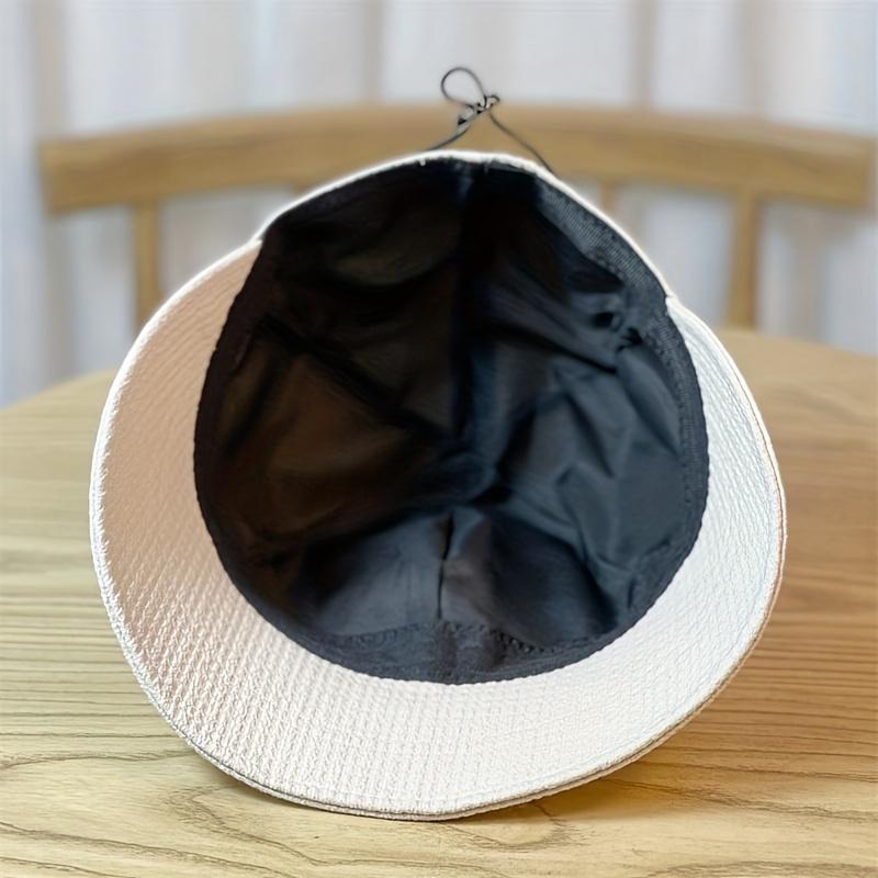 Women's Wide Brim Sun Hat, Hiking Solid Color Hat, Adjustable Drawstring Outdoor Beach Sunshade Hat, Foldable Ponytail Cap