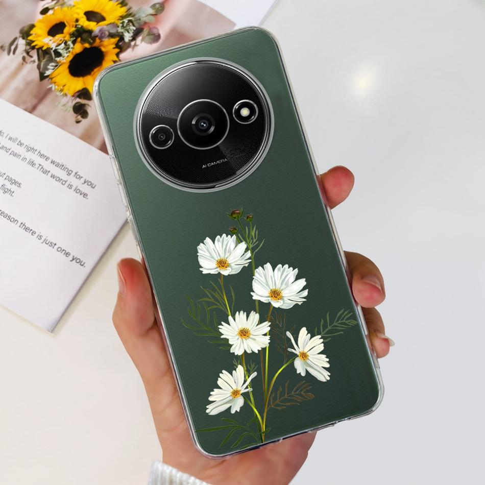 For Xiaomi Redmi A3 Case RedmiA3 A 3 4G 2024 Elegant Printing Soft Silicone Clear TPU Slim Phone Back Cover