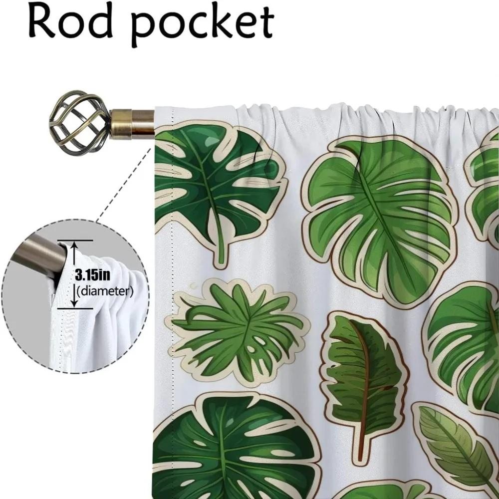 Green Plant Turtle Back Bamboo Window Curtain for Room 2 Panel Curtains for Bedroom Halloween Decoration Partition Shades Living