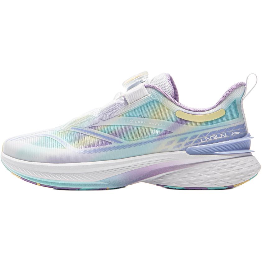 Li Ning Kids Running Shoes Comfortable Soft Non-Slip Wear-Resistant Low-Top Men Sneaker Standard-White Snow-Purple Crayon-Yellow YKFV044-4