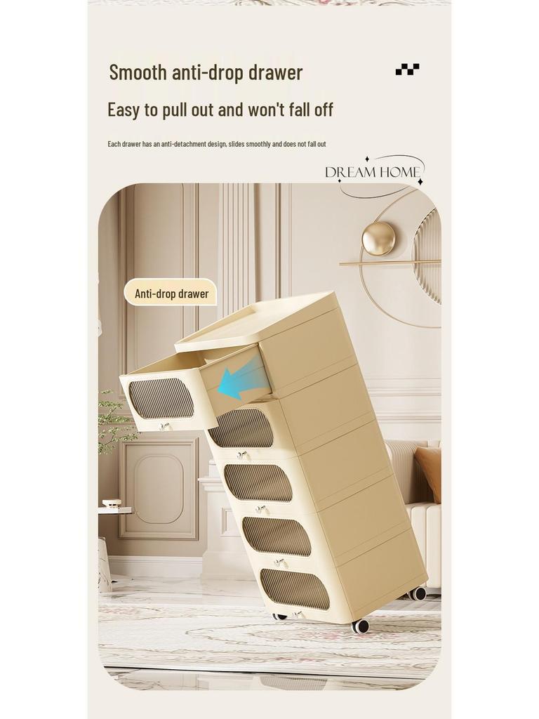 Nordic Style Plastic Storage Cabinet for Living Room or Bedroom