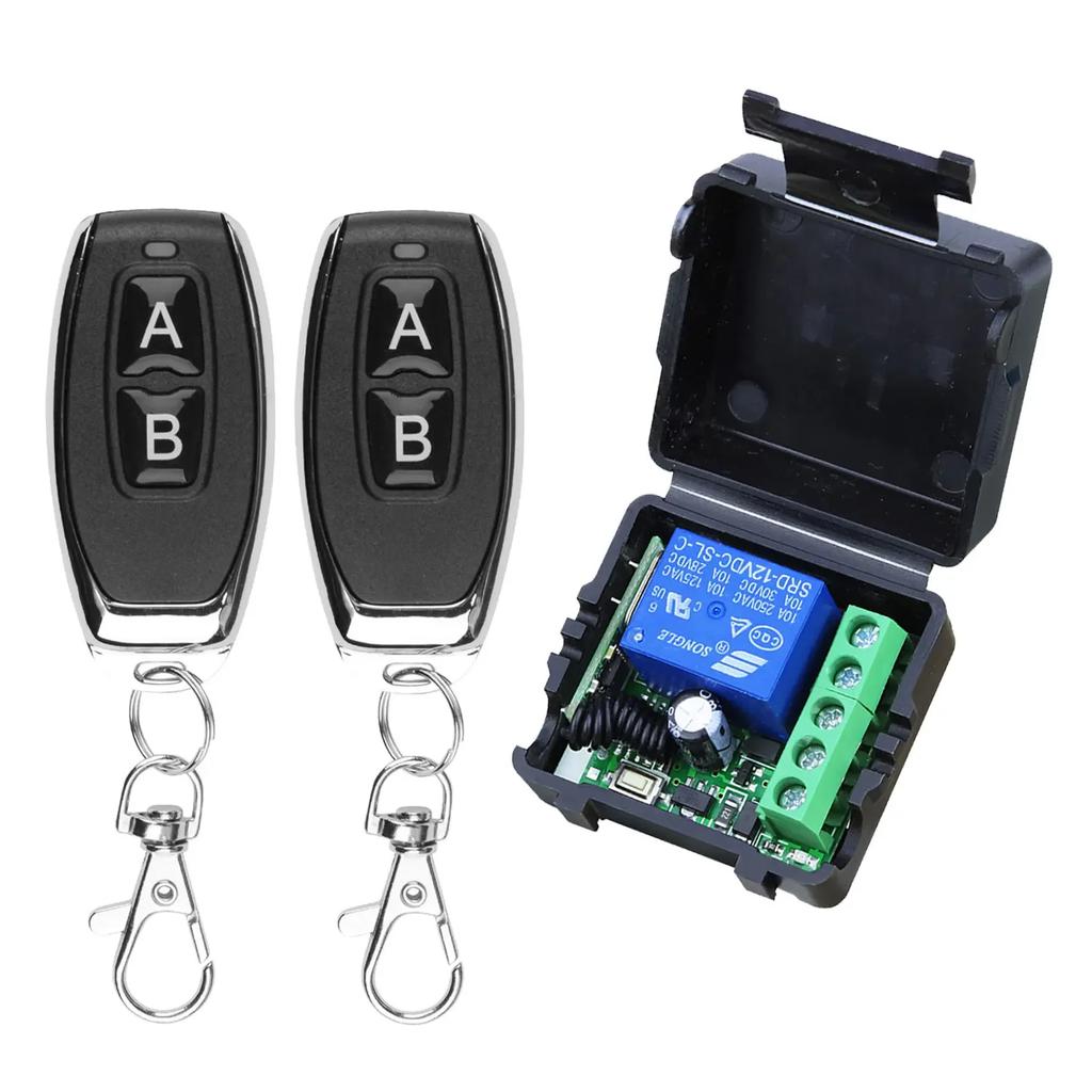433Mhz Remote Control Wireless Switch DC 12V 1CH RF 10A Relay Receiver 2CH Transmitter For Door Electromagnetic Lock Device