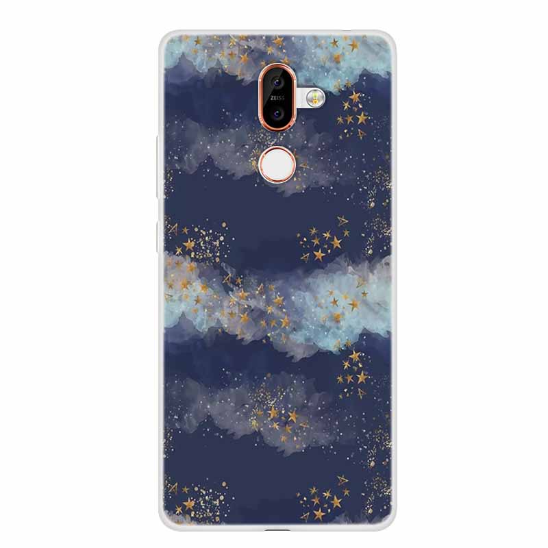För Nokia 7 Plus Fodral Marmor Mjuk Silikon Baksida Telefonfodral Modefodral Coque Nokia7 Plus Stötsäkert Fundas
