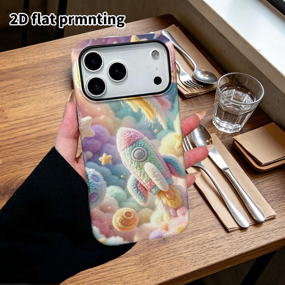 Phone Case: 2D Flat, Suitable for iPhone 18, 17, 16, 15, 14, 13, 12Pro Protective Case, Dreamy Space, Perfect Christmas and Halloween Holiday Gift