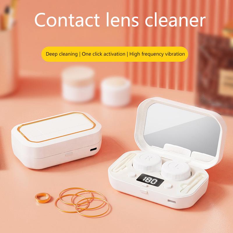 Contact Lens Ultrasonic Cleaning Machine 49000Hz High Frequency Vibration Timing Rechargeable Cleaner Contact Lens Remover Tool