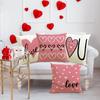 Valentine's Day Couple Love Sofa Pillow Cover Home Decoration Pillow Cover Linen Printed Cushion Cover