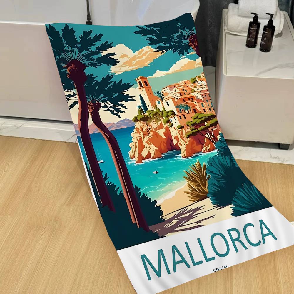 Reise Mallorca Mikrofaser Strandtuch Saugfähig Schnelltrocknend Weich Yoga Schwimmen Resort Bergsteigen Handtuch