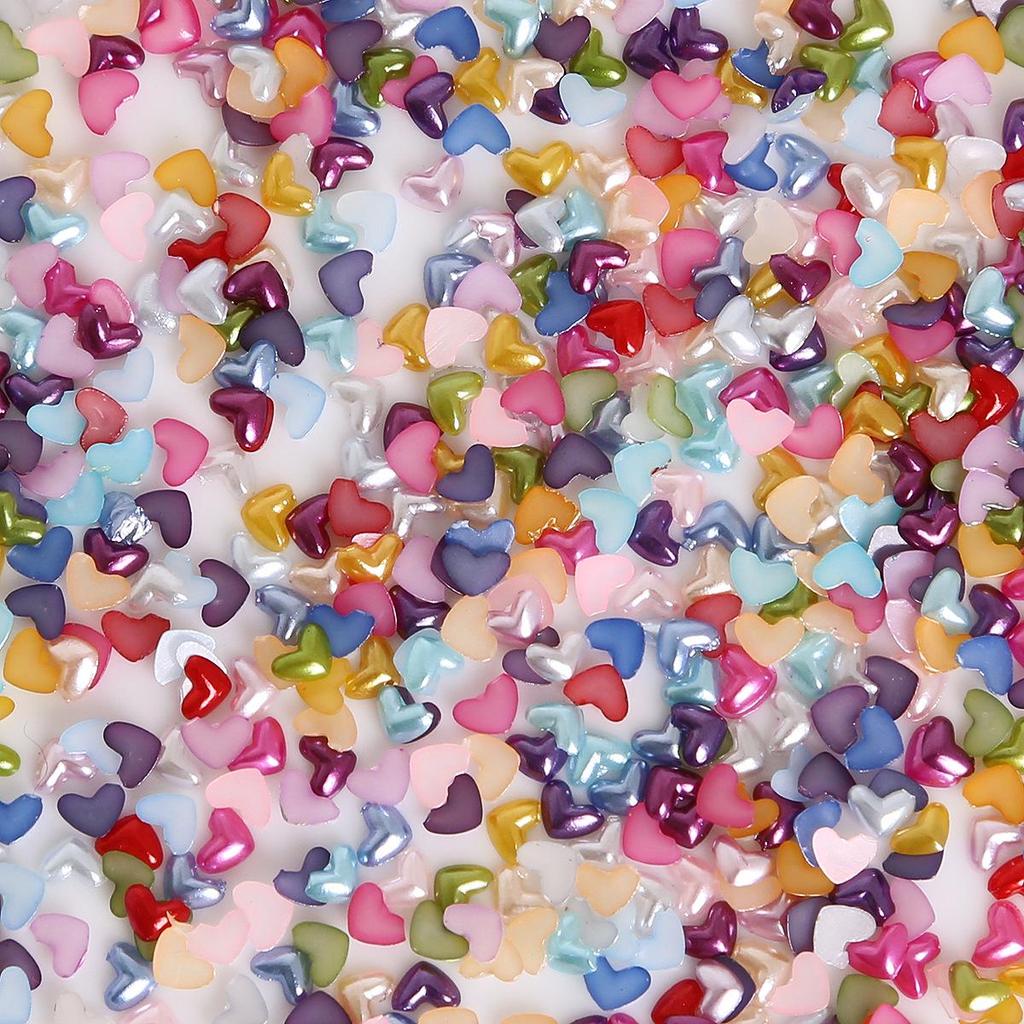 Colorful Star Flower Bow ABS Pearl Beaded DIY Nail Art & Phone Case Accessories