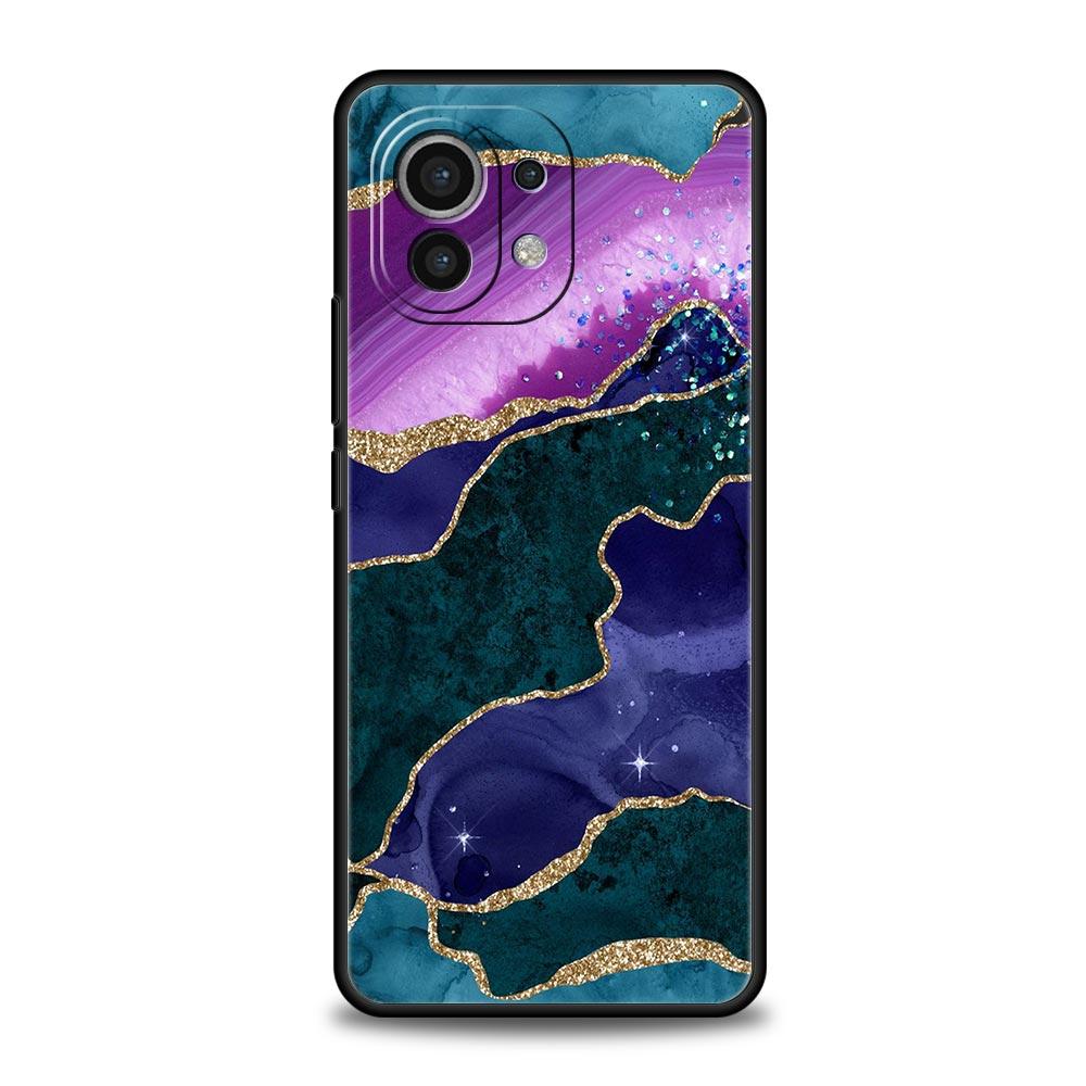 Glitter Agate Marble Art Phone Case For Xiaomi Poco X4 X3 NFC F3 F4 M3 M4 Mi Note 12T 10 12 11 Ultra 11T Pro 10T Lite 9T Cover
