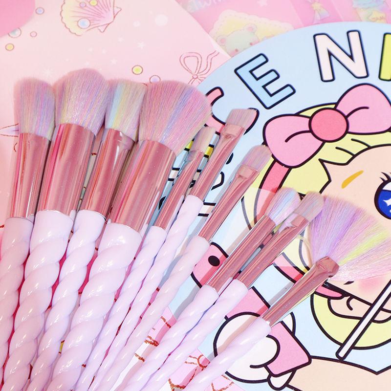 Základní štětec štětec na sypký pudr štětec na oční stíny vysoce hodnotný 10dílný kompletní set na make-up štětec na make-up s měkkými štětinami kosmetické nástroje