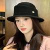 Elegant Retro Top Hat for Women Rich Lady Style Face Showing Small Flat Brim Fisherman Hat