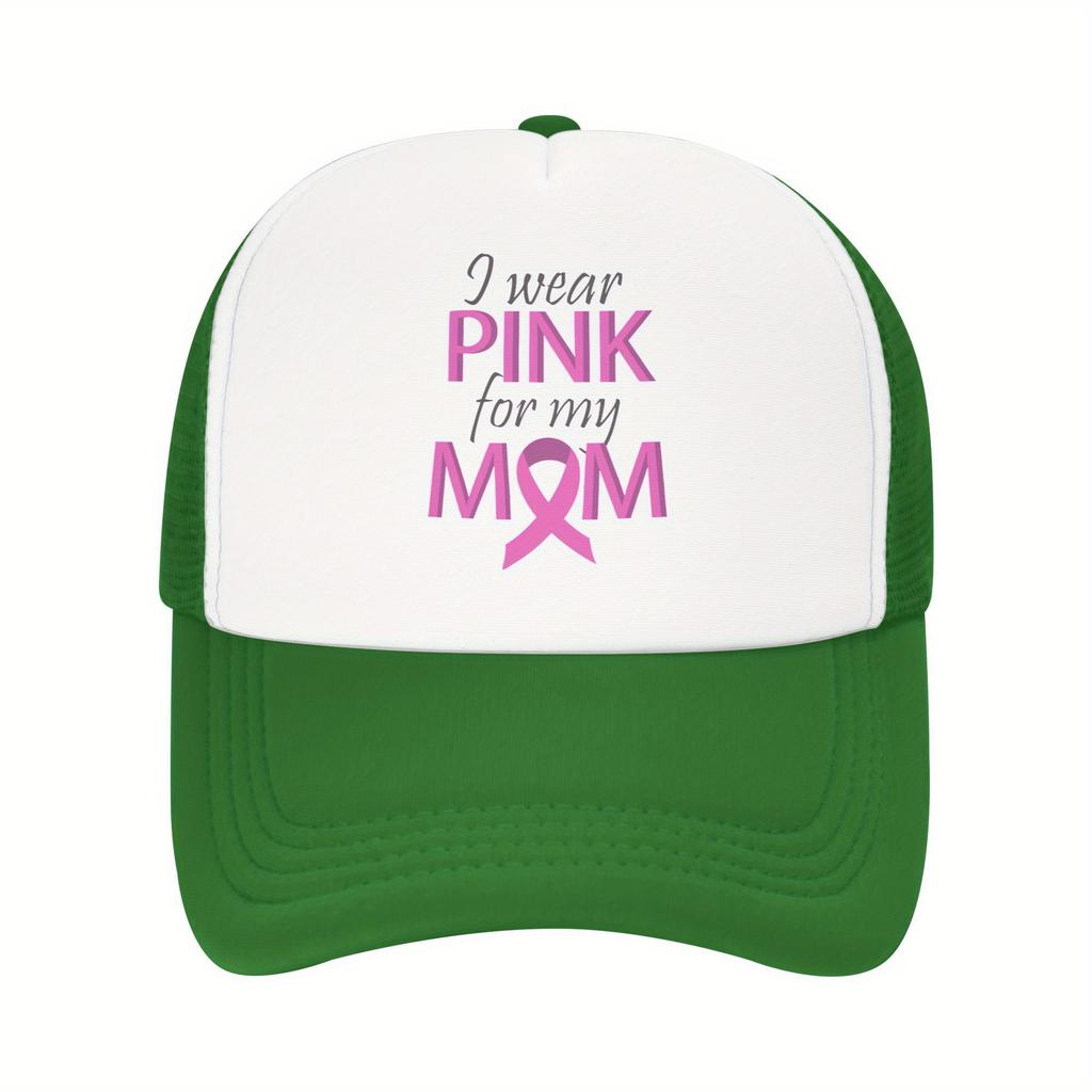 I Wear Pink For My Mom Breast Cancer Awareness Trucker Hat Adjustable Cap Casual Cap Casual Cap