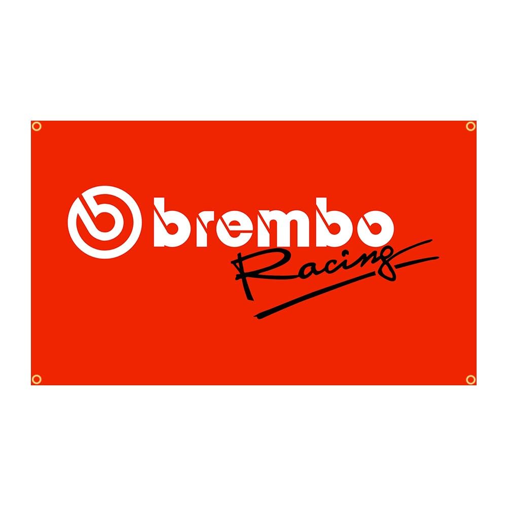 Brembo Racing Red" Flag/Banner - Approximately 90cm X 60cm - Perfect for Decorating Your Room or Garage! American Goods & Car Racing