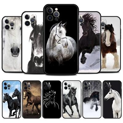 Etui na telefon z biegnącym koniem do iPhone'a Samsung Galaxy Redmi Xiaomi Oppo OnePlus Note SA 7 8 9 10 11 12 13 14 20 21 22 23 53 54 Pro Max Ultra TPU Miękkie