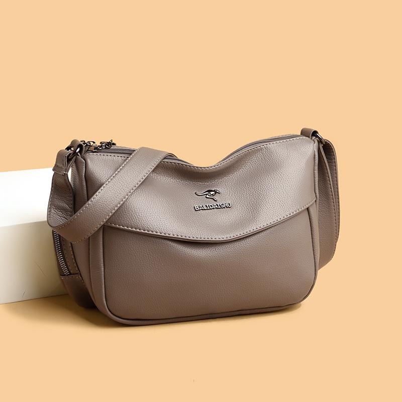 One Shoulder Crossbody Bag Middle-aged and Elderly Mothers Soft Leather Crossbody Bag Simple and Fashionable Elderly Bag